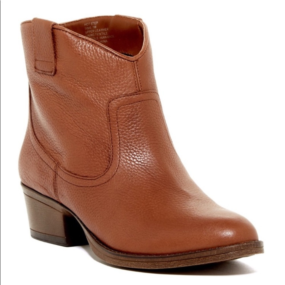 Kenneth Cole Reaction Hot Step Boot Brown Leather Ankle Boot Women’s Sz 8